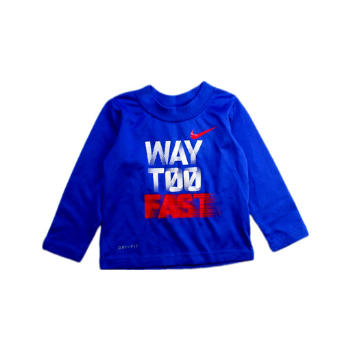 A Blue Long Sleeve T Shirts from Nike in size 6-12M for boy. (Front View)