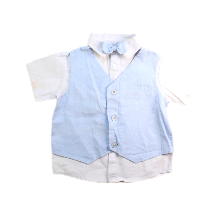 A Blue Short Sleeve Polos from Chickeeduck in size 18-24M for boy. (Front View)