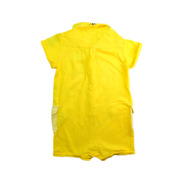 A Yellow Short Sleeve Rompers from Ferrari in size 6-12M for boy. (Back View)