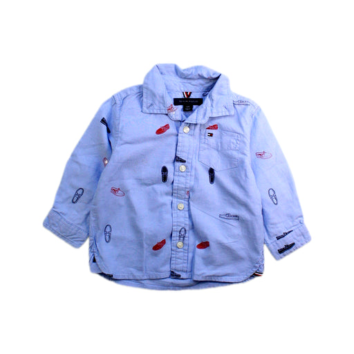 A Blue Long Sleeve Shirts from Tommy Hilfiger in size 6-12M for boy. (Front View)