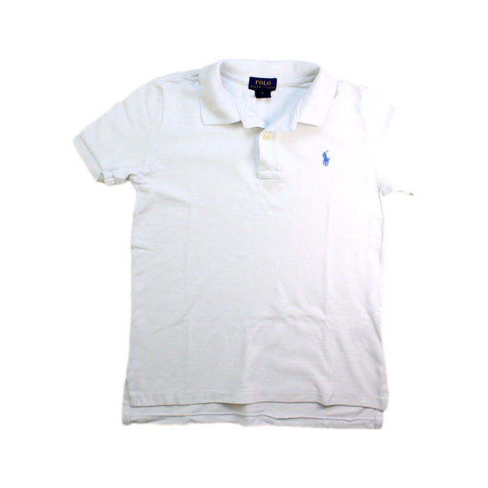A White Short Sleeve Polos from Polo Ralph Lauren in size 6T for boy. (Front View)