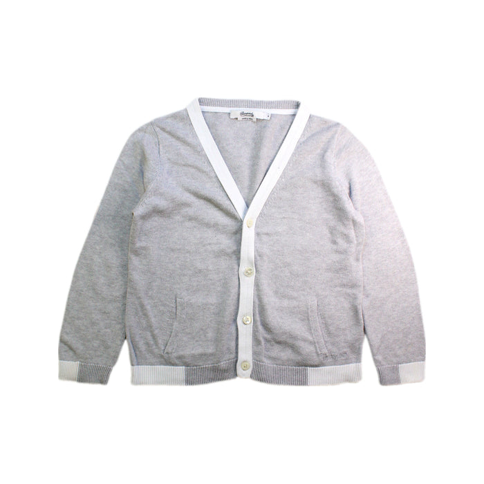 A Grey Cardigans from Bonpoint in size 6T for boy. (Front View)