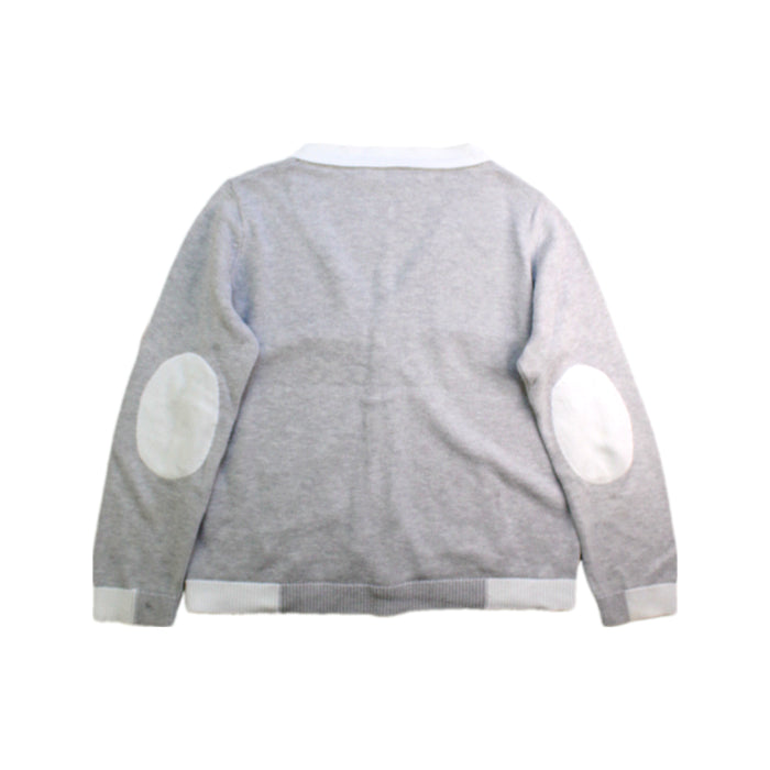 A Grey Cardigans from Bonpoint in size 6T for boy. (Back View)