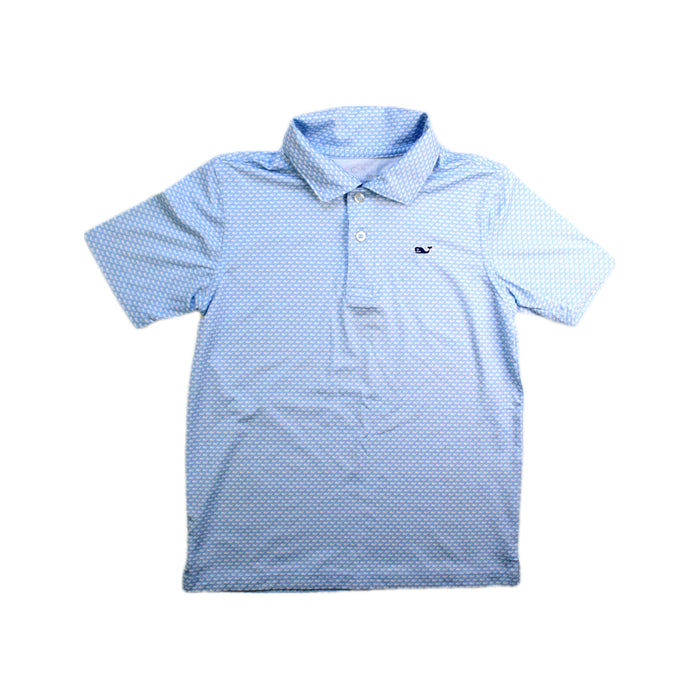 A Blue Short Sleeve Polos from Vineyard Vines in size 5T for boy. (Front View)