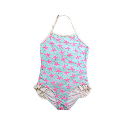 A Pink Swimsuits from Snapper Rock in size 4T for girl. (Front View)