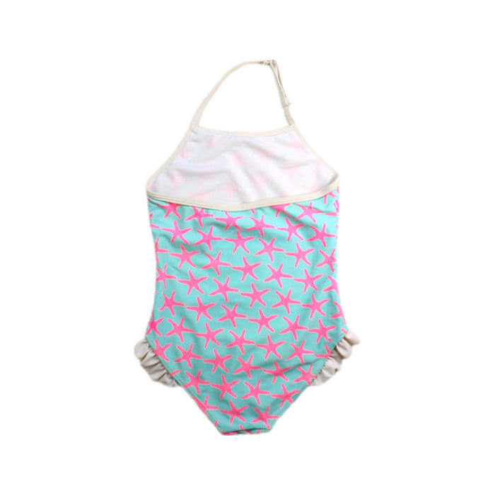A Pink Swimsuits from Snapper Rock in size 4T for girl. (Back View)
