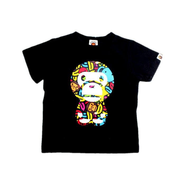 A Black Short Sleeve T Shirts from BAPE KIDS in size 4T for neutral. (Front View)