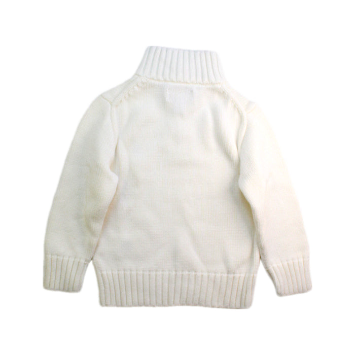 A White Zippered Sweatshirts from Polo Ralph Lauren in size 3T for boy. (Back View)