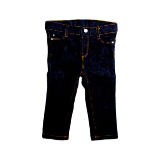 A Navy Jeans from Petit Bateau in size 6-12M for boy. (Front View)