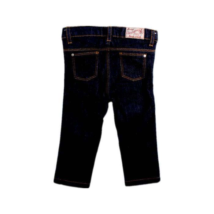 A Navy Jeans from Petit Bateau in size 6-12M for boy. (Back View)