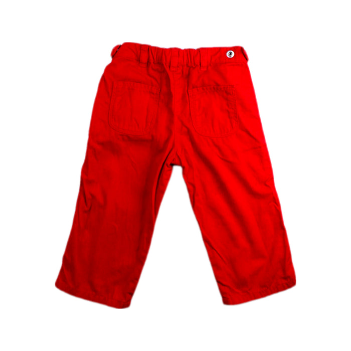 A Red Casual Pants from Petit Bateau in size 6-12M for girl. (Back View)