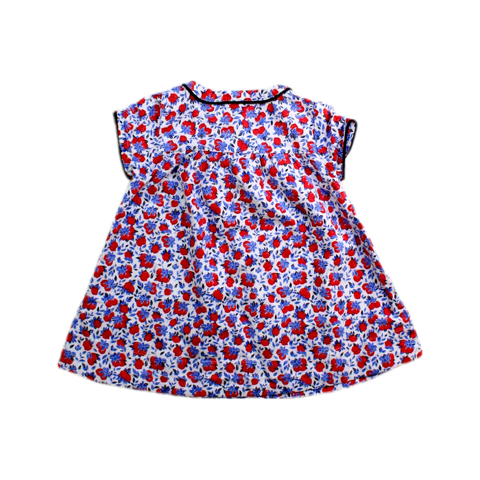 A Red Short Sleeve Dresses from Petit Bateau in size 0-3M for girl. (Back View)