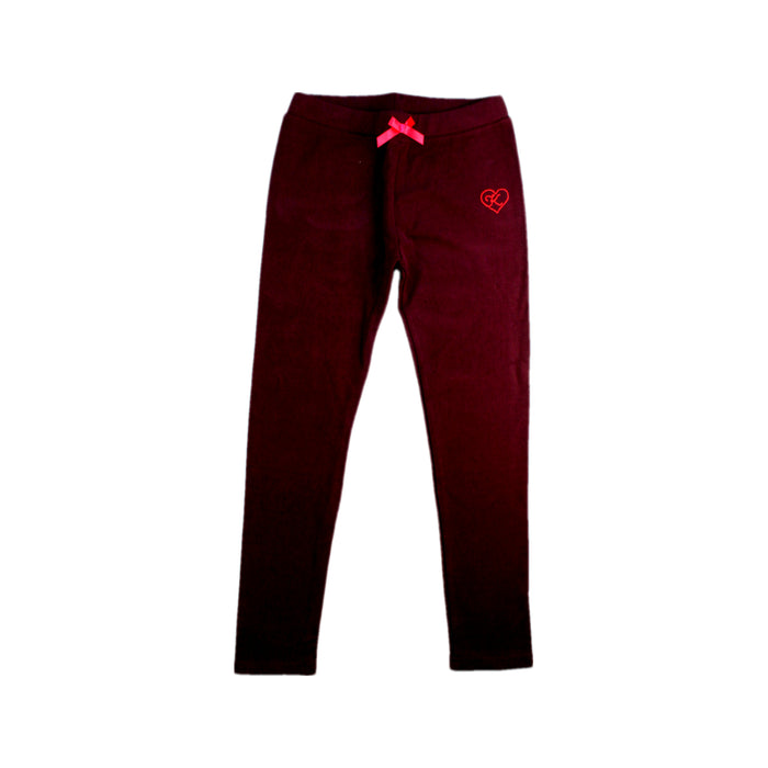 A Burgundy Leggings from Kiko in size 8Y for girl. (Front View)