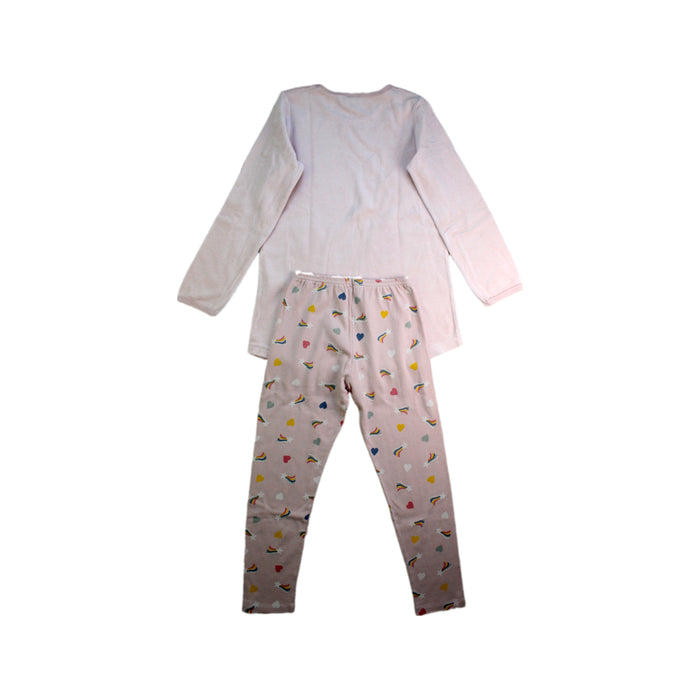 A Pink Pyjama Sets from Petit Bateau in size 6T for girl. (Back View)