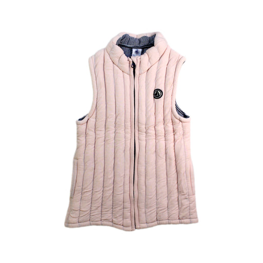 A Ivory Outerwear Vests from Petit Bateau in size 6T for girl. (Front View)