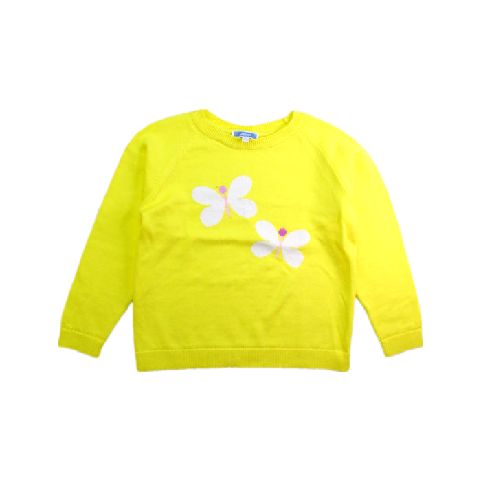 A Yellow Knit Sweaters from Jacadi in size 6T for girl. (Front View)