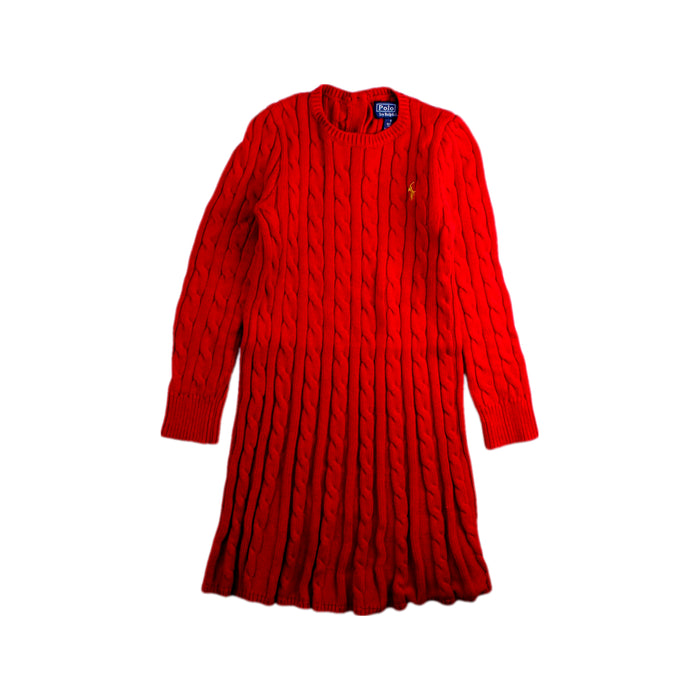 A Red Sweater Dresses from Polo Ralph Lauren in size 5T for girl. (Front View)