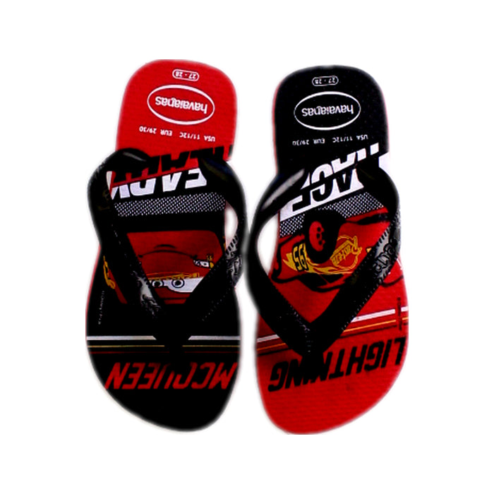 A Red Flip Flops from Havaianas in size 5T for boy. (Back View)