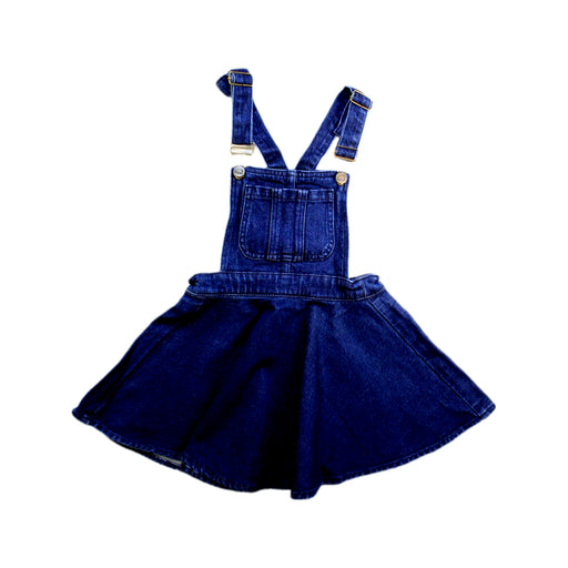A Navy Overall Dresses from Roots in size 8Y for girl. (Front View)