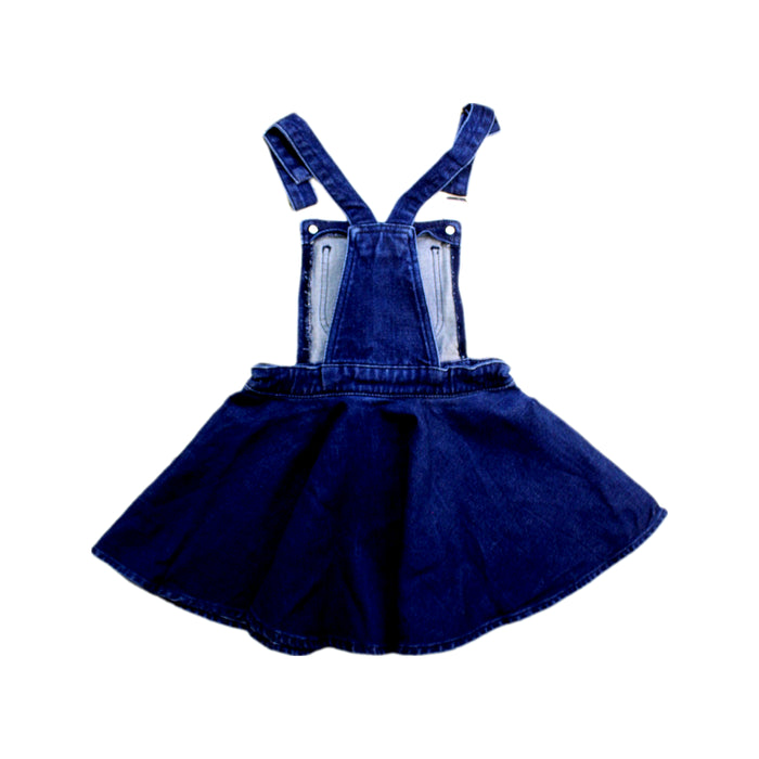 A Navy Overall Dresses from Roots in size 8Y for girl. (Back View)