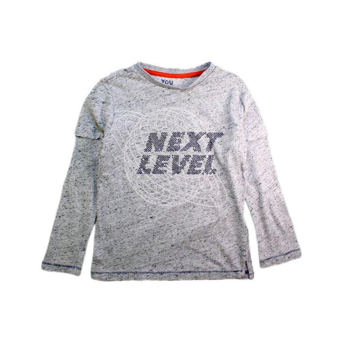 A Grey Long Sleeve T Shirts from Mothercare in size 6T for girl. (Front View)