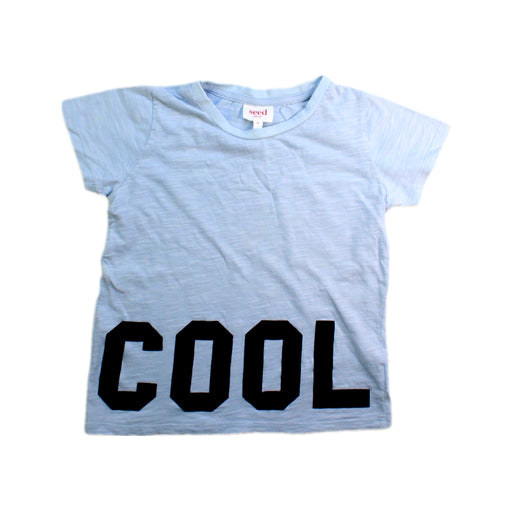 A Blue Short Sleeve T Shirts from Seed in size 4T for boy. (Front View)