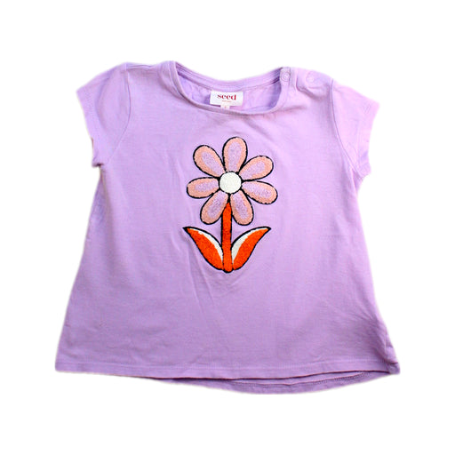 A Purple Short Sleeve Tops from Seed in size 2T for girl. (Front View)