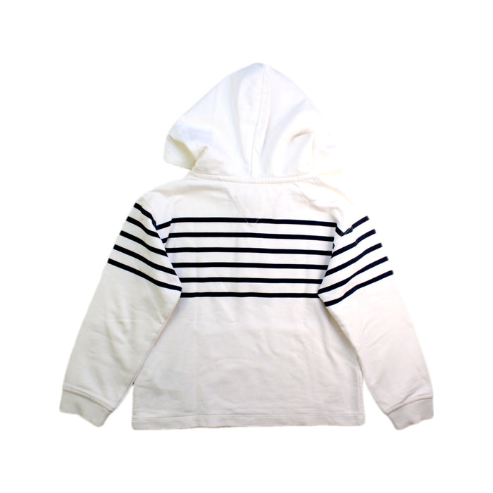 A White Hooded Sweatshirts from Tommy Hilfiger in size 5T for boy. (Back View)