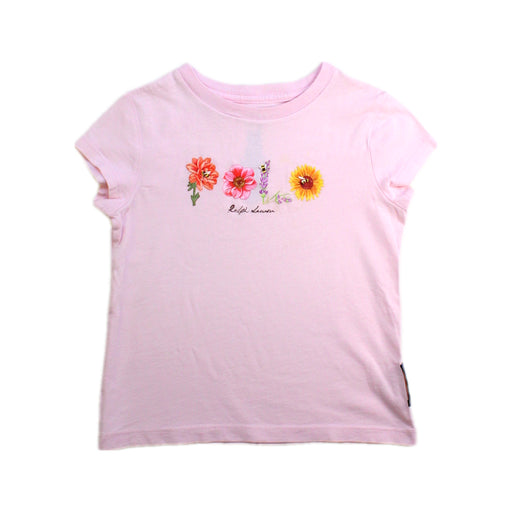 A Pink Short Sleeve T Shirts from Polo Ralph Lauren in size 3T for girl. (Front View)