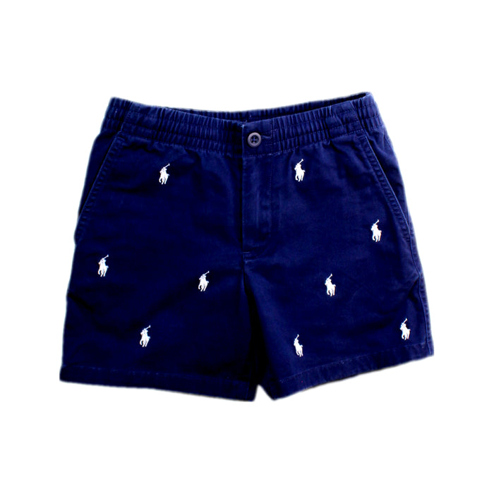 A Navy Shorts from Polo Ralph Lauren in size 6T for boy. (Front View)