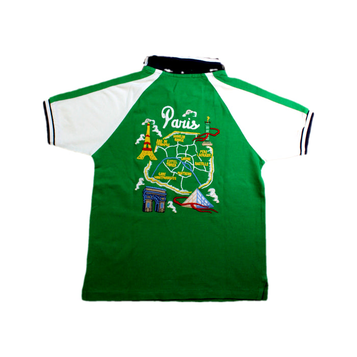 A Green Short Sleeve Polos from Polo Ralph Lauren in size 7Y for boy. (Back View)