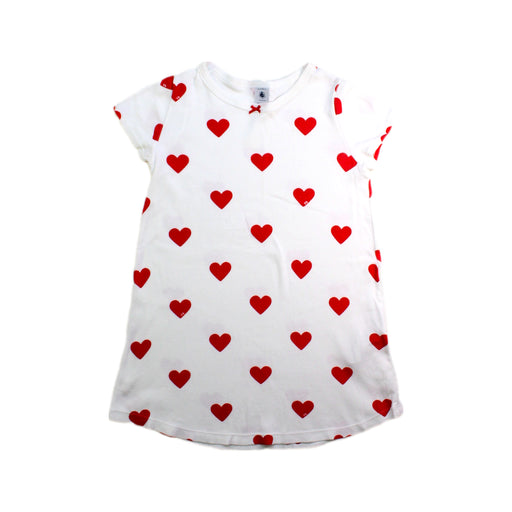 A Red Short Sleeve Dresses from Petit Bateau in size 4T for girl. (Front View)