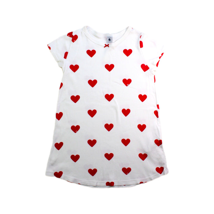 A Red Short Sleeve Dresses from Petit Bateau in size 4T for girl. (Front View)