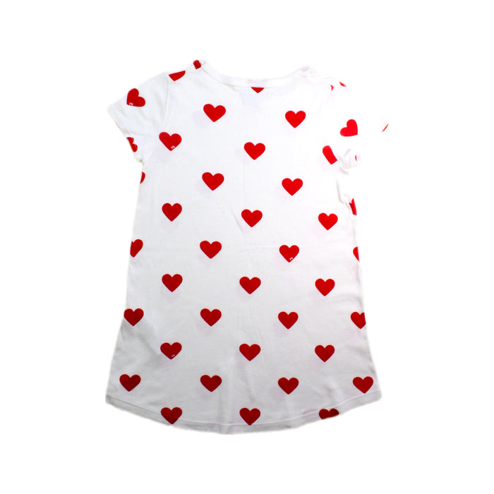 A Red Short Sleeve Dresses from Petit Bateau in size 4T for girl. (Back View)