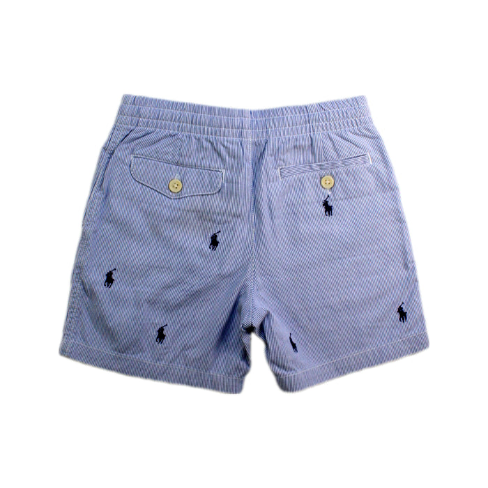 A Blue Shorts from Polo Ralph Lauren in size 7Y for boy. (Back View)
