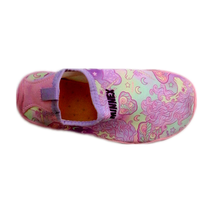 A Pink Aqua Shoes from Minnex in size 5T for girl. (Front View)