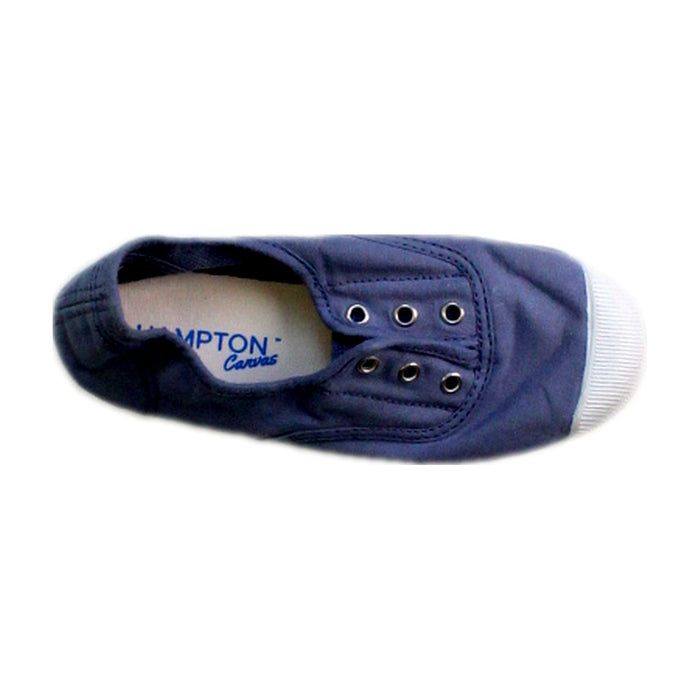A Navy Slip Ons from Hampton Classics in size 6T for boy. (Front View)