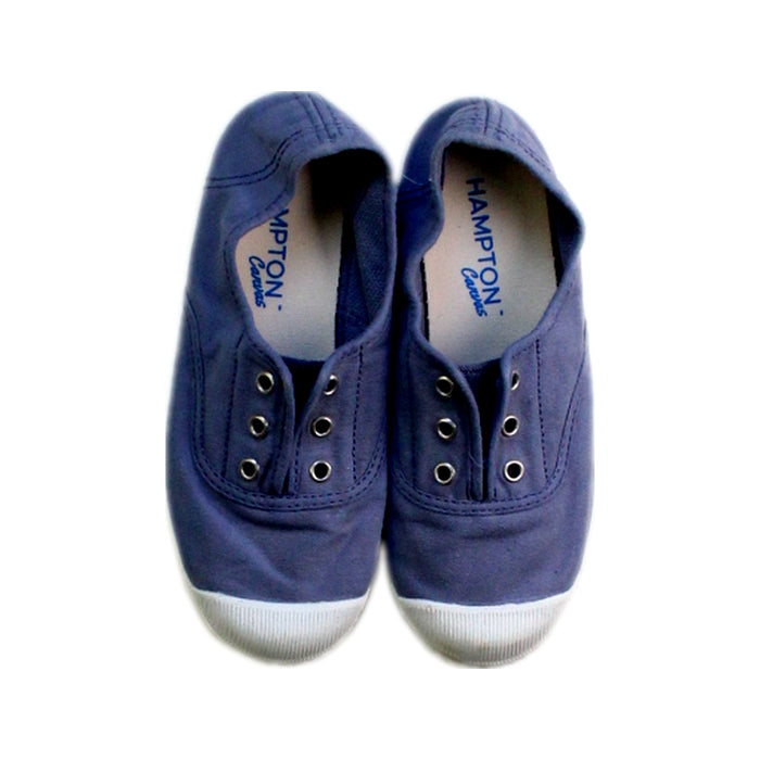 A Navy Slip Ons from Hampton Classics in size 6T for boy. (Back View)