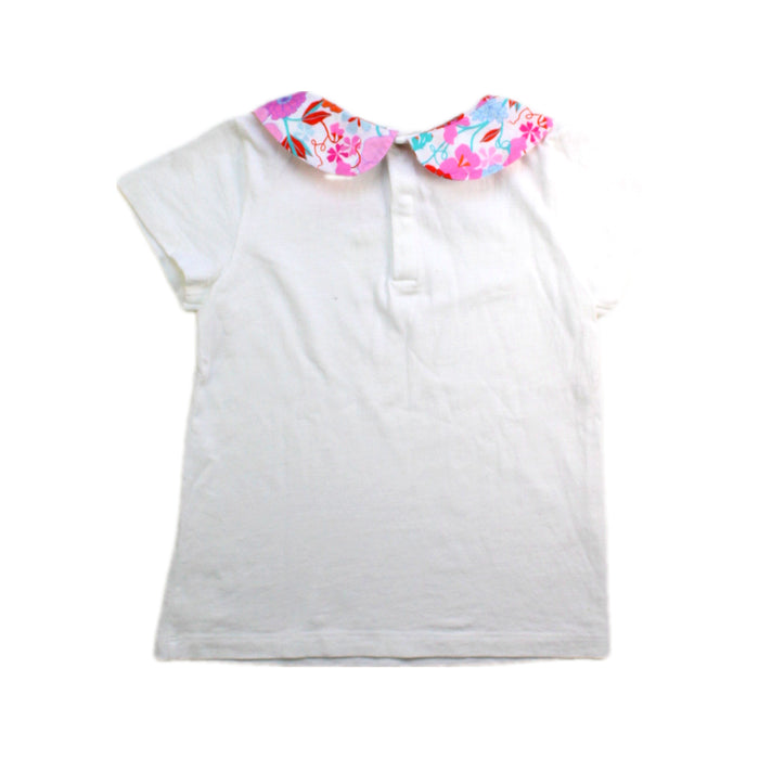 A White Short Sleeve Tops from Jacadi in size 4T for girl. (Back View)