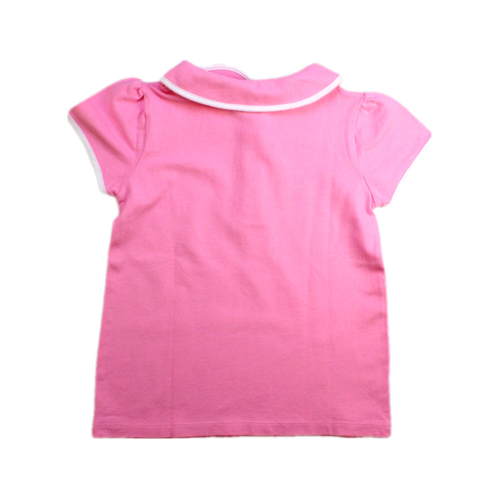 A Pink Short Sleeve Polos from Jacadi in size 4T for girl. (Back View)