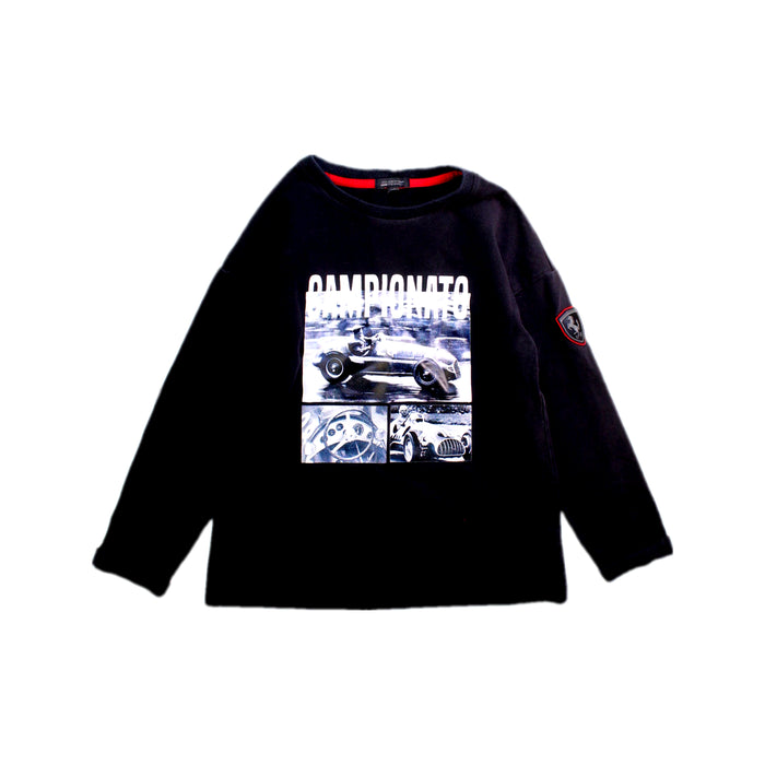 A Black Long Sleeve T Shirts from Ferrari in size 6T for boy. (Front View)