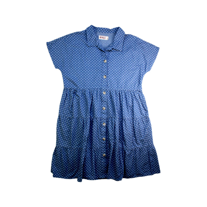 A Blue Short Sleeve Dresses from Kickers in size 14Y for girl. (Front View)