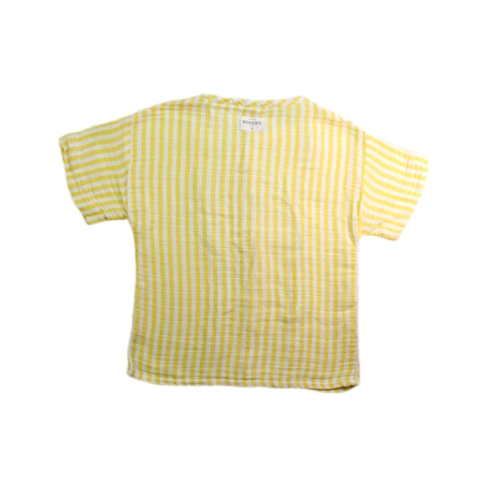 A Yellow Short Sleeve Shirts from Studio Boheme in size 4T for boy. (Back View)