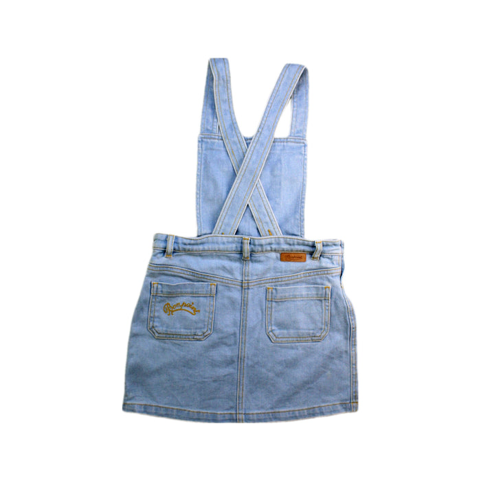 A Blue Overall Dresses from Bonpoint in size 10Y for girl. (Back View)
