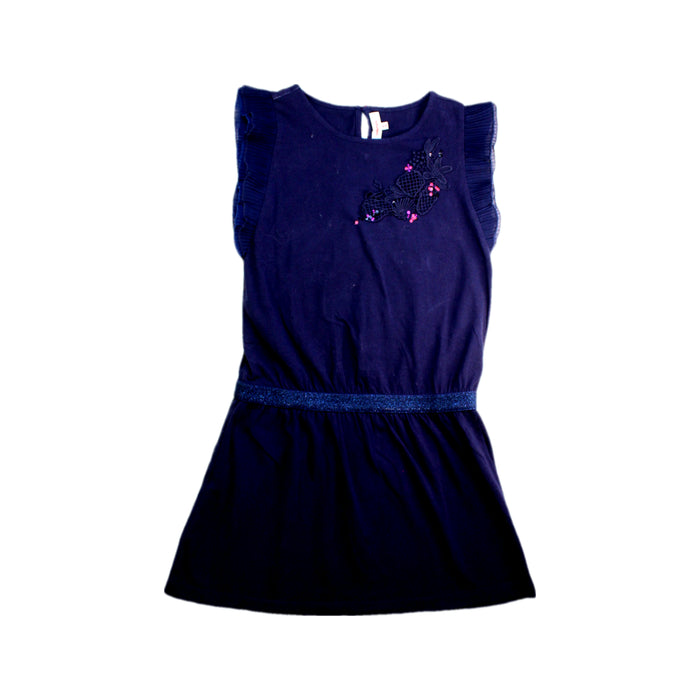 A Navy Sleeveless Dresses from Catimini in size 10Y for girl. (Front View)