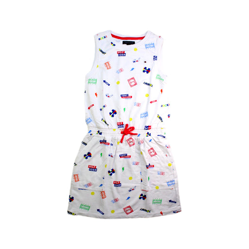 A White Sleeveless Dresses from Tommy Hilfiger in size 10Y for girl. (Front View)