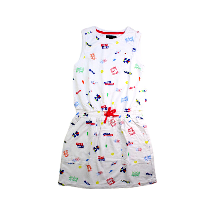 A White Sleeveless Dresses from Tommy Hilfiger in size 10Y for girl. (Front View)