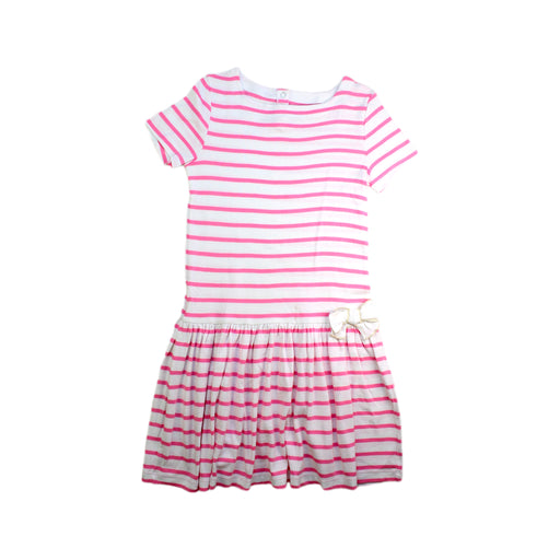 A Pink Short Sleeve Dresses from Petit Bateau in size 10Y for girl. (Front View)