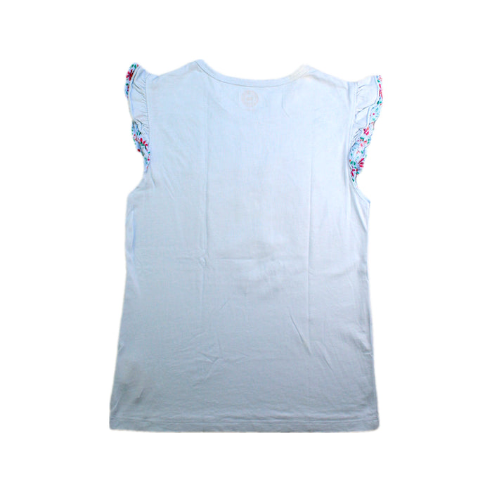 A Blue Sleeveless Tops from La Compagnie des Petits in size 12Y for girl. (Back View)