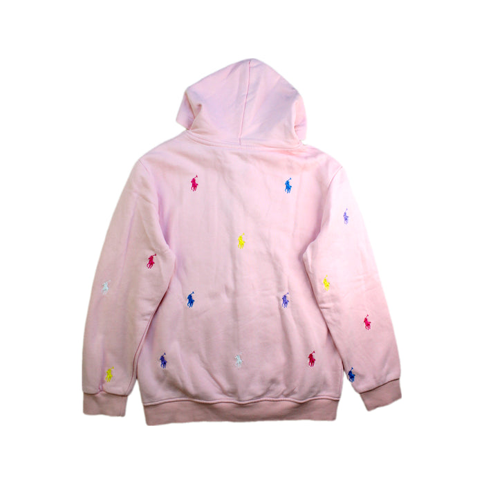 A Pink Zippered Sweatshirts from Polo Ralph Lauren in size 10Y for girl. (Back View)
